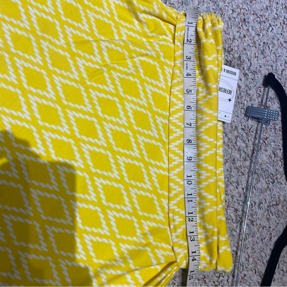 Patagona Yellow Summer Printed Ruched Cotton Tencel Lyocell Mini Skirt Size L - Picture 4 of 5